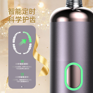 博皓 LS-1 扫振电动牙刷 银色+紫色 双支装