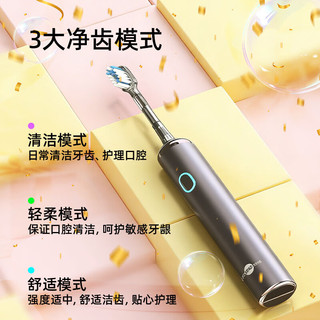 博皓 LS-1 扫振电动牙刷 银色+紫色 双支装