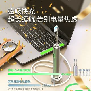 博皓 LS-1 扫振电动牙刷 银色+紫色 双支装