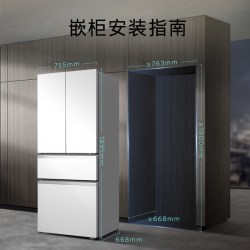 西门子 KF72VA220C 双系统循环 零嵌入式法式多门冰箱