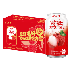 健力宝 无糖荔枝味汽水饮料0糖0脂0卡330mL*24罐碳酸饮料气泡解腻