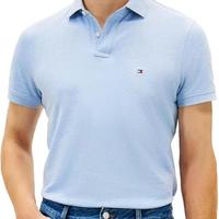 TOMMY HILFIGER 男士有机棉弹力修身短袖POLO衫
