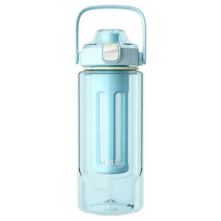 HAERS 大容量冷萃Tritan塑料杯水杯 天蓝1500mL【直饮&吸管&茶仓】 1500mL