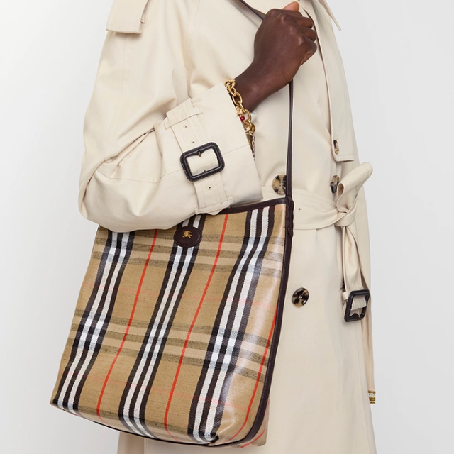 BURBERRY 【超轻自重】经典格纹Highlands单肩斜挎包 小号 81122611