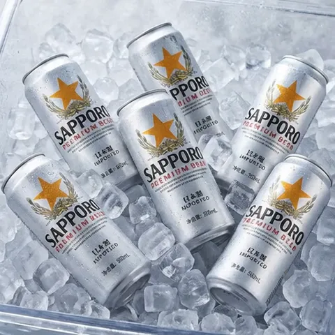 今日必买：SAPPORO 三宝乐 日式拉格啤酒 500ml*6听 日本进口