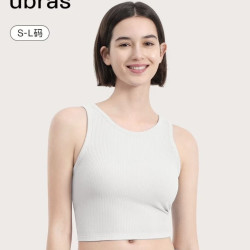 Ubras 罗纹辣妹短款背心显瘦百搭吊带背心女内搭美背小吊带 白色
