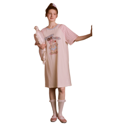 果壳 纯棉 女士睡裙 浅咖 L