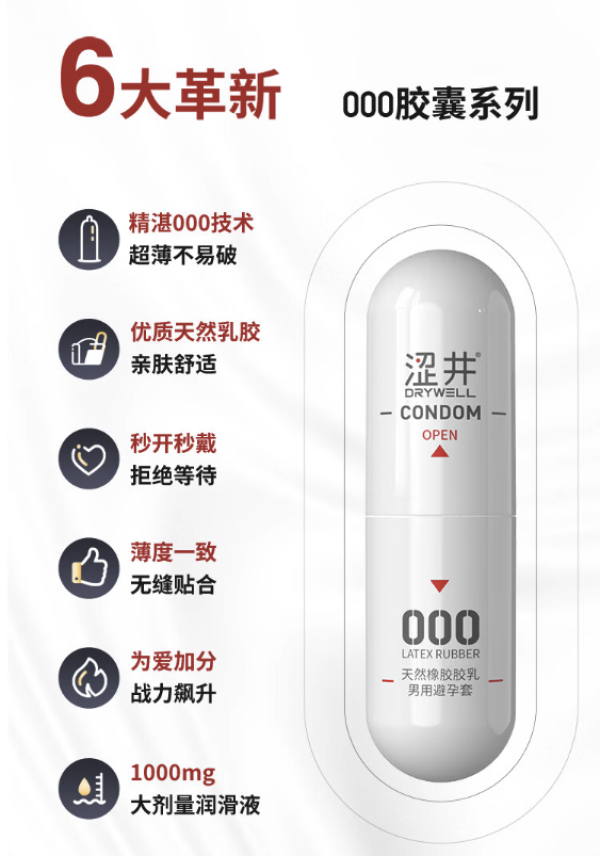 涩井 000 无感超薄安全套 6只