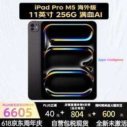 Apple iPad Pro 11英寸 M5芯片 满血AI 平板电脑 618 全新未激活 256G Wi-Fi 深空黑 海外版