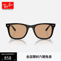 Ray-Ban RayBan）时尚方形太阳镜大框显脸小眼镜夏日户外防晒墨镜0RB4391D 601/93黑色镜框棕色镜片