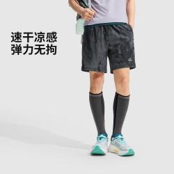 李宁 运动短裤男士夏季裤子反光梭织运动裤舒适透气