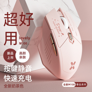 梦族 女生无线办公鼠标静音蓝牙游戏可爱电脑笔记本通用充电式