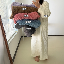 MK 行走的大被子珊瑚绒长款睡袍秋冬厚睡衣家居服睡裙保暖宽松