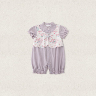 汉宫优品 女宝宝假两件汉服连体衣 月下胭脂 59cm