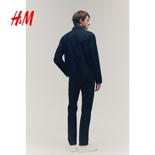 H&M 男士休闲裤 直筒斜纹布长裤