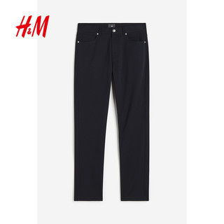 H&M 男士休闲裤 直筒斜纹布长裤