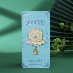 赋闲 中国城市哈尔滨冰雪大世界中央大街东北虎林园冰箱贴金属磁吸贴 哈尔滨冰箱贴-新冰雪大世界+卡纸