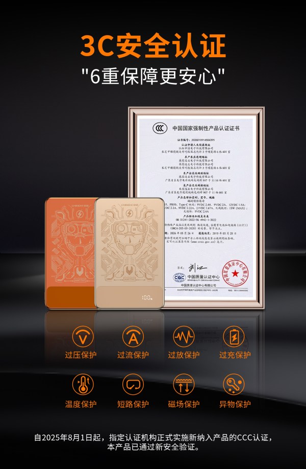 天降锦鲤、新品尝鲜:中诺 【3C认证可上飞机】新款战士超薄磁吸5000mAh PD20W快充 充电宝