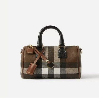 BURBERRY 格纹拼皮革迷你保龄球包 80696631 520礼物