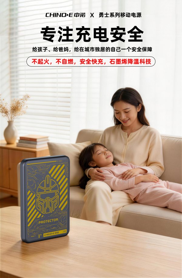 中诺 勇士系列 半固态 无线充电宝 5000毫安 3C认证