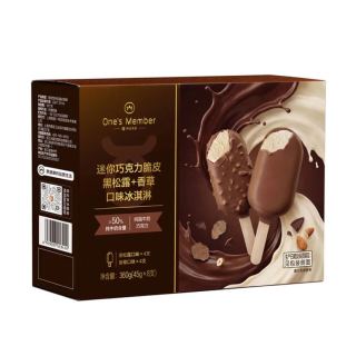 1号会员店 迷你巧克力脆皮黑松露+香草口味冰淇淋 45g*8支
