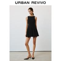 URBAN REVIVO UWM760079 一字领大裙摆连衣裙 黑色 M