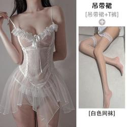 FOURDATRY 情趣性感火辣蕾丝吊带公主网纱睡裙激情夫妻纯欲风制服套装