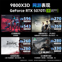 AMD 锐龙7 9800X3D RTX5070TI 电竞游戏组装电脑主机
