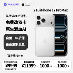 Apple iPhone 17 Pro Max 2TB 美版 双esim卡 无实体卡槽 银色