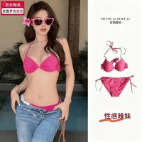邦帛世 比基尼泳衣女性感辣妹粉色大小胸聚拢三点式沙滩度假ins风泡温泉 比基尼两件套 均 码