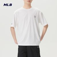 MLB 男女情侣同款潮流百搭凉感休闲纯色小标圆领短袖T恤26春夏新款