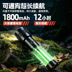 德雷博 强光手电筒 LED高亮 便携充电式 户外照明