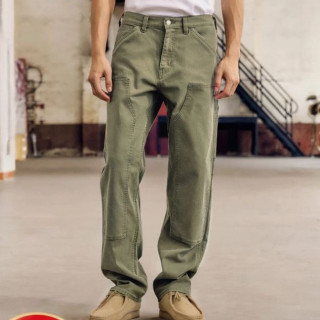 Levi's 【水洗做旧】男士宽松直筒牛仔裤 军绿色 A5756