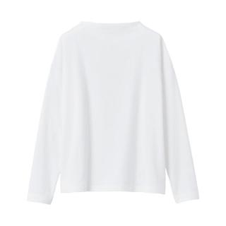無印良品  無印良品 MUJI 女士高领长袖T恤 W9AB866 米白色 M