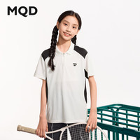 MQD马骑顿 男童运动拼接POLO衫 本白 140cm