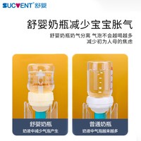 舒婴 母乳混合喂养防呛小白管奶瓶新生儿宝宝玻璃防胀气