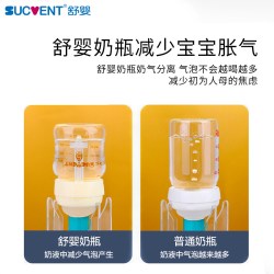 舒婴 母乳混合喂养防呛小白管奶瓶新生儿宝宝玻璃防胀气