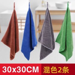 Wooki 薪佰亿 HEJ-24 清洁毛巾 30*30CM/30*70CM 加厚 4条装/3条装/10条装 混色/咖色/蓝色/绿色/灰色