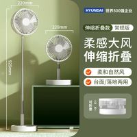 HYUNDAI 韩国HYUNDAI现代伸缩折叠遥控风扇家用落地风扇USB户外便携大风力
