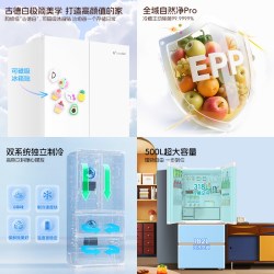 海尔 BCD-500WLLFDG9Y9U1 10分钟制冰 法式多门冰箱