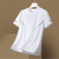 ZSCK 冰丝凉感速干短袖t恤男夏季男士薄款 白色 2XL   135-150
