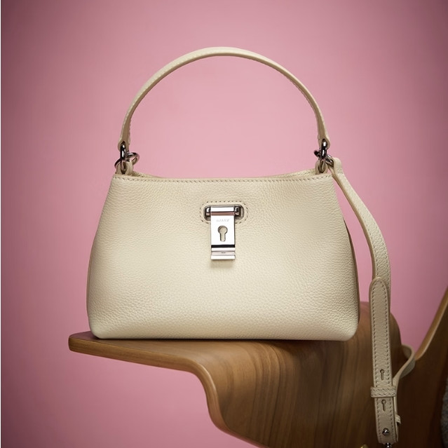 BALLY 【老钱静奢感】LOCK ME牛皮迷你手提斜挎女包一包两背6312056