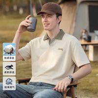 Jeep 刺绣海鸥领棉质紧密赛洛纺男士POLO衫