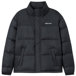拓路者 男短款秋冬季保暖拼接加厚面包服宽松羽绒外套 黑色 3XL