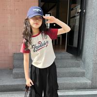 Lavi 26年夏季女童短袖t恤透气修身潮酷风儿童短袖