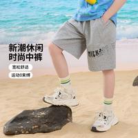 Disney baby 迪士尼宝宝 迪士尼米奇儿童短裤夏季新款舒适透气新潮卡通时尚休闲中裤男童