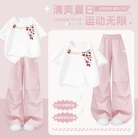 Hello Kitty 女童夏季短袖T恤长裤两件套