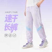 特步 吸湿速干 女童跑步梭织长裤