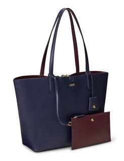 RALPH LAUREN 拉夫劳伦 人造革鹅卵石纹 大号 女士手提包