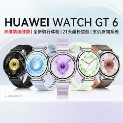 华为 手表WATCH GT6智能手表 41mm薄荷青 氟橡胶表带（腕围120-180mm）